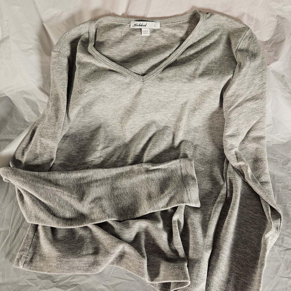 Subdued Grey Long Sleeved T Shirt